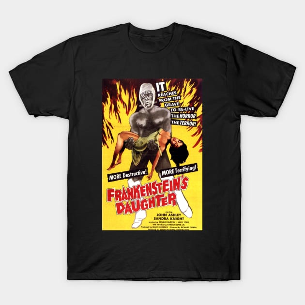 Classic Drive-In Movie Poster - Frankenstein's Daughter T-Shirt by Starbase79